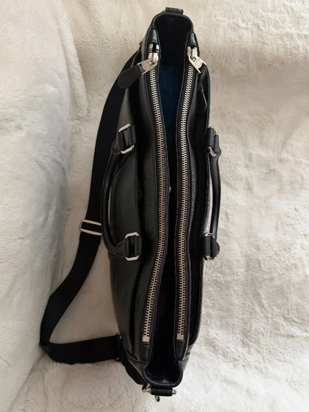 Coach F54775 Perry Metropolitan Black Leather Triple Compartment Briefcase